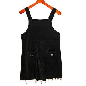 Vintage Paul Harris Design Dark Green Overall Academia Romper Dress w/ Pockets